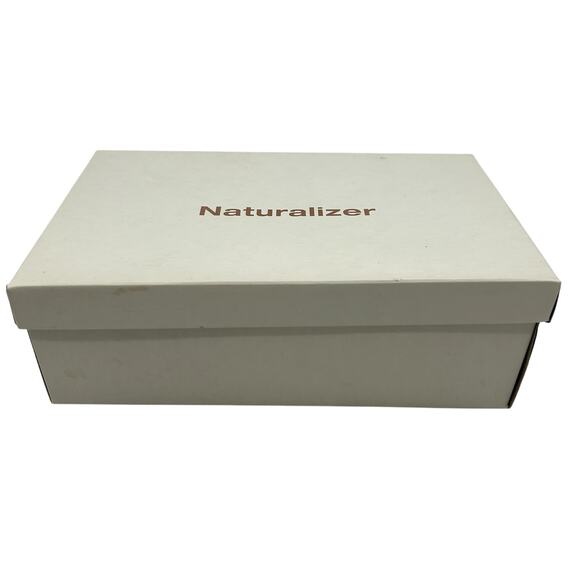 New Naturalizer Pewter Leather Slide Sandals 11 Wedge Slip-On Metallic Comfort - Picture 8 of 14